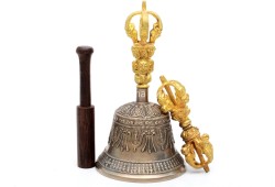 7 Inch Tibetan Bell and Dorje Set Handmade in Nepal