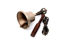 6 Inch Bronze Tibetan Bell and Dorje Set Handmade in Nepal