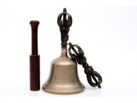 6 Inch Bronze Tibetan Bell and Dorje Set Handmade in Nepal