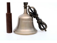 6 Inch Bronze Tibetan Bell and Dorje Set Handmade in Nepal