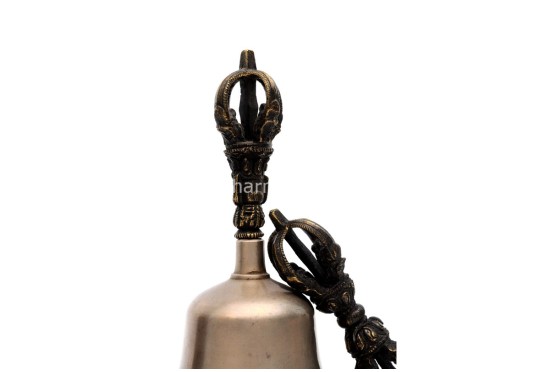 6 Inch Bronze Tibetan Bell and Dorje Set Handmade in Nepal