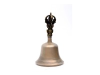 7 Inch Bronze Tibetan Bell and Dorje Set Handmade in Nepal
