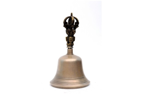 7 Inch Bronze Tibetan Bell and Dorje Set Handmade in Nepal