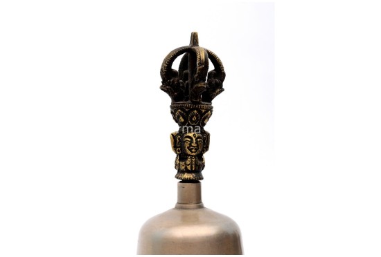 7 Inch Bronze Tibetan Bell and Dorje Set Handmade in Nepal