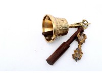 5 Inch Brass Tibetan Bell and Dorje Set Handmade in Nepal