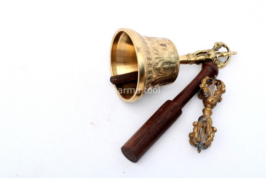 5 Inch Brass Tibetan Bell and Dorje Set Handmade in Nepal