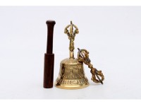 5 Inch Brass Tibetan Bell and Dorje Set Handmade in Nepal