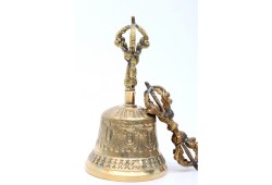 5 Inch Brass Tibetan Bell and Dorje Set Handmade in Nepal