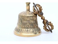 5 Inch Brass Tibetan Bell and Dorje Set Handmade in Nepal