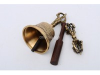 6 Inch Brass Tibetan Bell and Dorje Set Handmade in Nepal