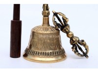 6 Inch Brass Tibetan Bell and Dorje Set Handmade in Nepal