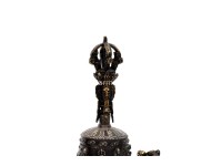 Tibetan Bell and Dorje Set with 5 Buddha Embossed Design – Antique Finish