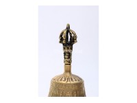 7 Inch Bronze Tibetan Bell and Dorje Set Handmade in Nepal