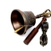 6 Inch Antique Finish- Handmade Tibetan Bronze Bell and Dorje Set
