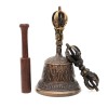 6 Inch Antique Finish- Handmade Tibetan Bronze Bell and Dorje Set