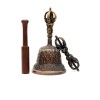 6 Inch Antique Finish- Handmade Tibetan Bronze Bell and Dorje Set