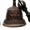 6 Inch Antique Finish- Handmade Tibetan Bronze Bell and Dorje Set