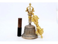 Large Tibetan Bell and Dorje Set – 9 Inch Handmade Ritual Bell