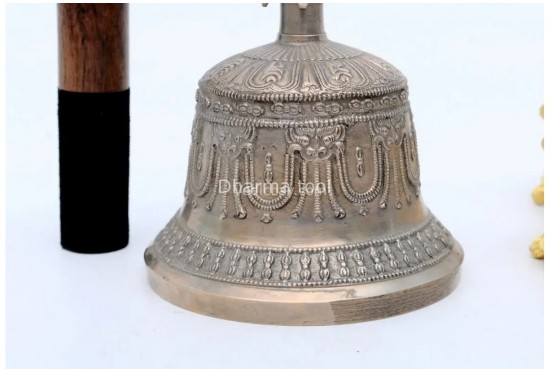Large Tibetan Bell and Dorje Set – 9 Inch Handmade Ritual Bell