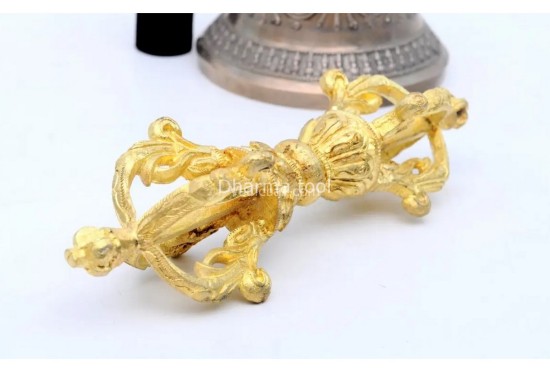 Large Tibetan Bell and Dorje Set – 9 Inch Handmade Ritual Bell