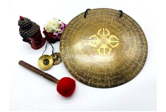 Tibetan Mantra Etched Gong – Chakra Healing & Meditation