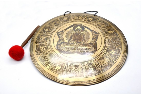 Buddha Carved Tibetan Gong