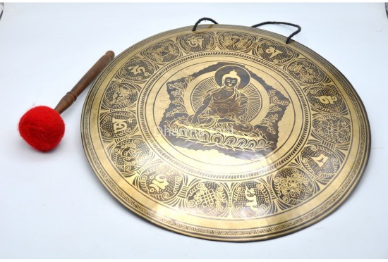 Buddha Carved Tibetan Gong