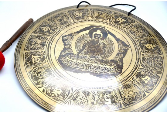 Buddha Carved Tibetan Gong
