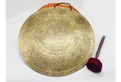 Green Tara Carved Tibetan Gong