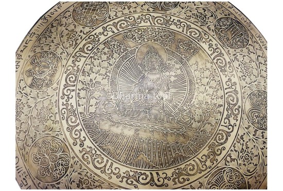 Green Tara Carved Tibetan Gong