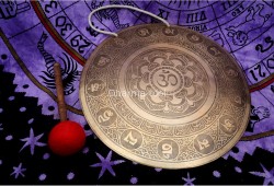 Hindu OM Carved Tibetan Gong for Sound Healing