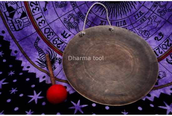 Hindu OM Carved Tibetan Gong for Sound Healing