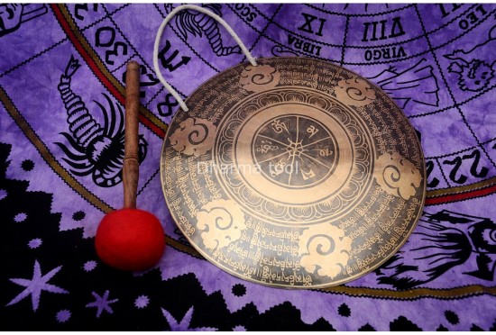 Mantra Carved Tibetan Gong – Sound Healing & Meditation