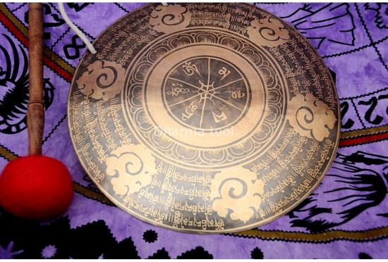 Mantra Carved Tibetan Gong – Sound Healing & Meditation