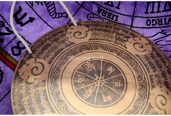 Mantra Carved Tibetan Gong – Sound Healing & Meditation