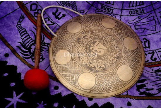 Tibetan OM Carved Gong
