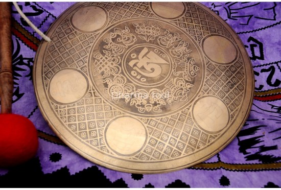 Tibetan OM Carved Gong