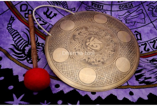 Tibetan OM Carved Gong