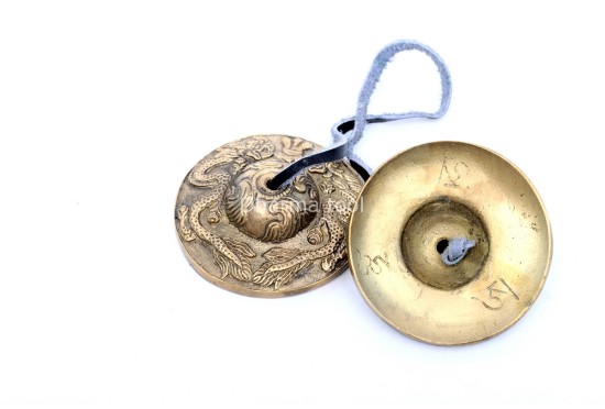 Dragon Embossed Tingsha Bell – 2.5 Inch Handmade in Nepal
