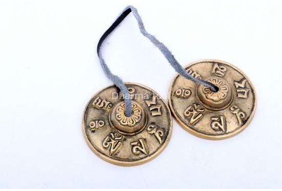 Mantra Embossed Tingsha Bell – 2.5 Inch Handmade in Nepal