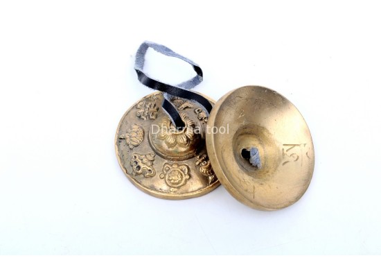 Austamangal Embossed Tingsha Bell – 2.5 Inch Handmade in Nepal