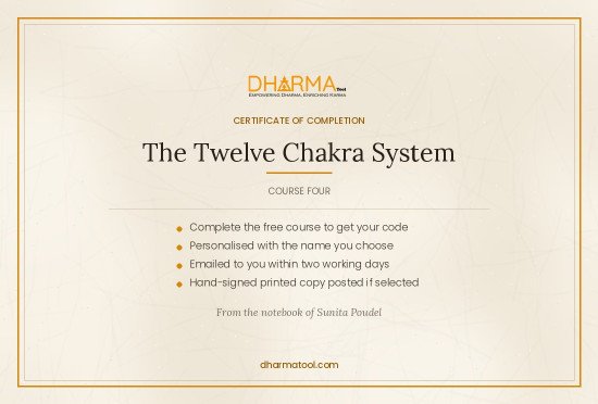 Certificate of Completion - The Twelve Chakra System