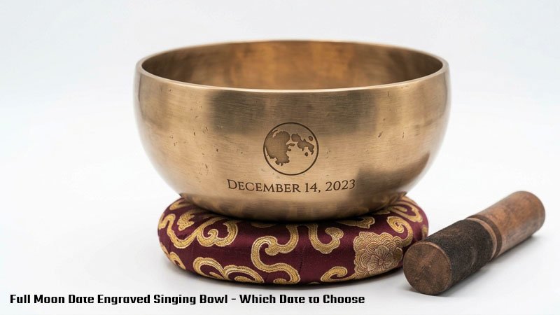 Full Moon Date Engraved Singing Bowl - A Gift for Births, Weddings and Memorials
