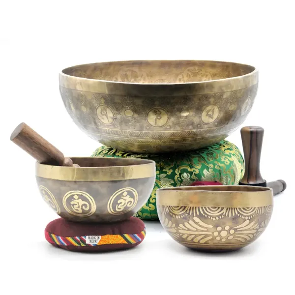 Mantra Carved Singing Bowls