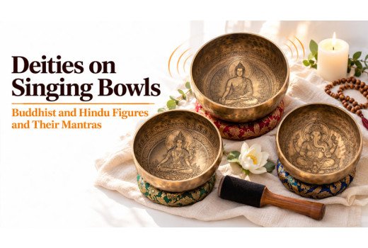 Deities on Singing Bowls - Buddhist and Hindu Figures and Their Mantras