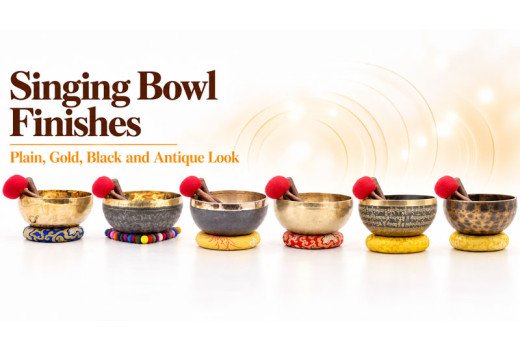 Singing Bowl Finishes - Plain, Gold, Black and Antique Look