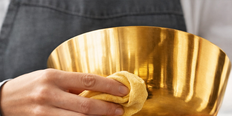 Cleaning Singing Bowl with Soft Cotton Cloth