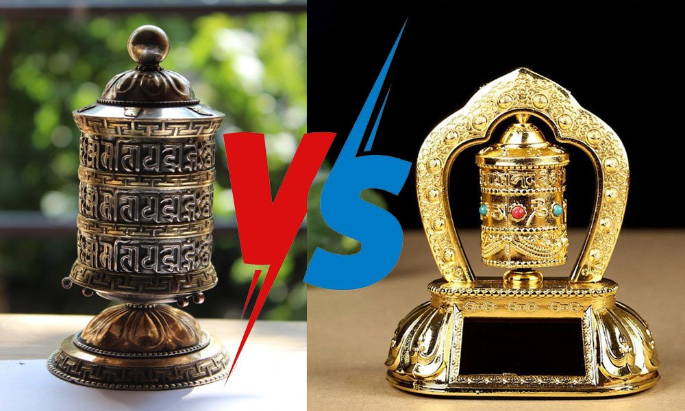 Manual vs Automatic Tibetan Prayer Wheel