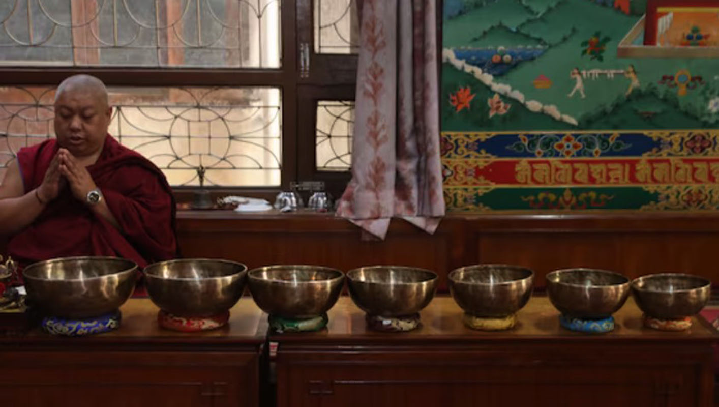 Monk Blessing Tibetan Singing Bowl