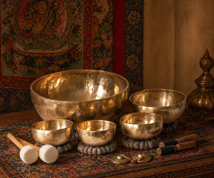 New handmade Tibetan singing bowl from Dharma Tool — hand-forged in Kathmandu, Nepal